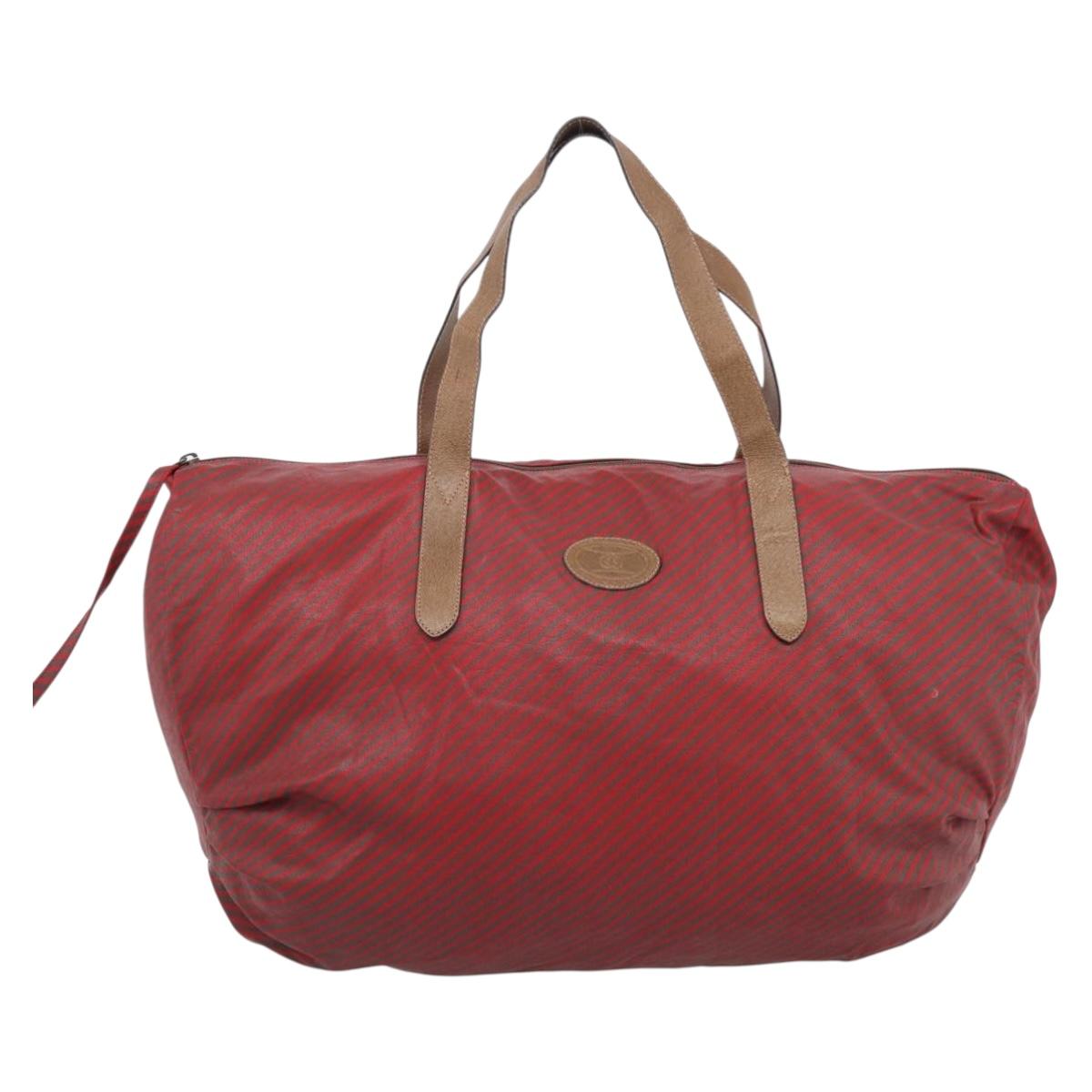 GUCCI Hand Bag Canvas Vinyl 2 Set Red Black Auth ti4047