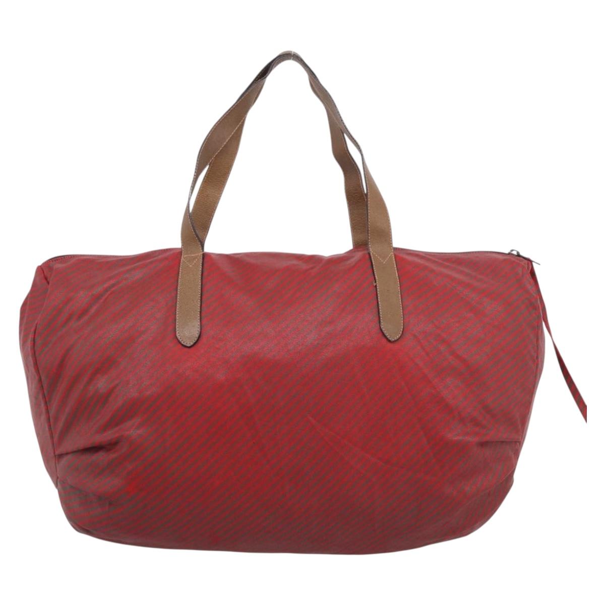 GUCCI Hand Bag Canvas Vinyl 2 Set Red Black Auth ti4047