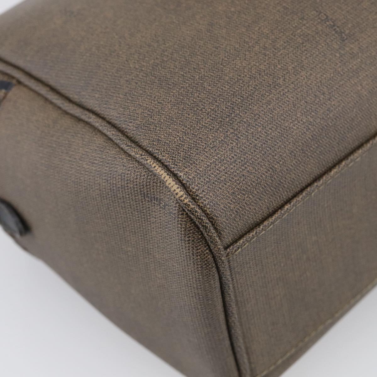 FENDI Hand Bag Canvas 2way Brown Gold Tone Auth ti4049