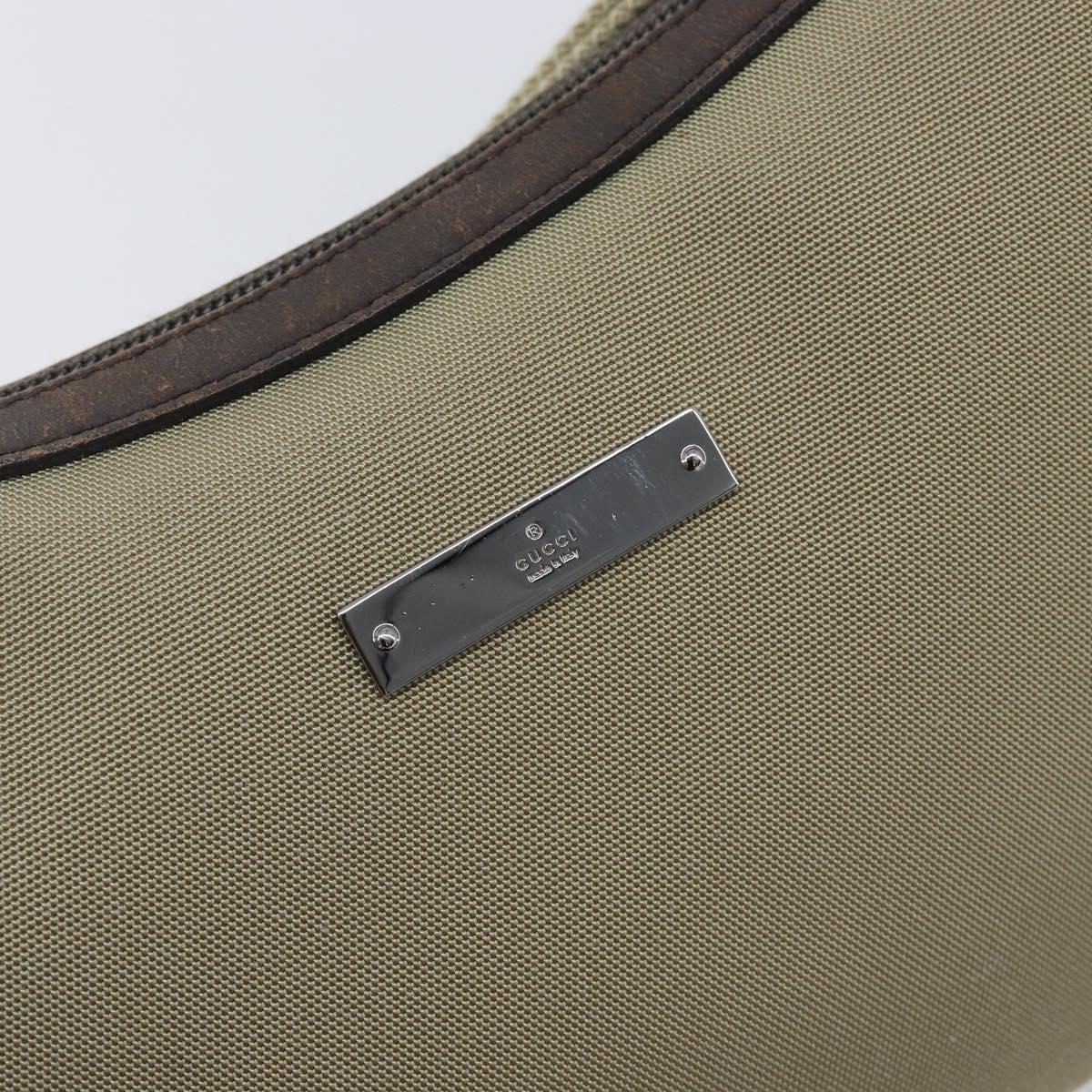 GUCCI Shoulder Bag Canvas Beige Silver 35098 Auth ti4050