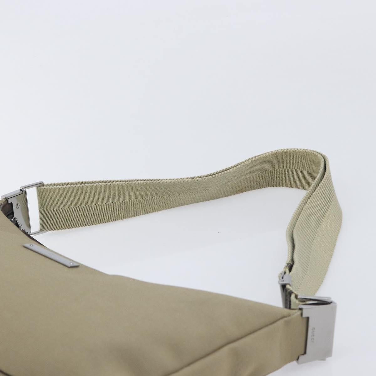 GUCCI Shoulder Bag Canvas Beige Silver 35098 Auth ti4050