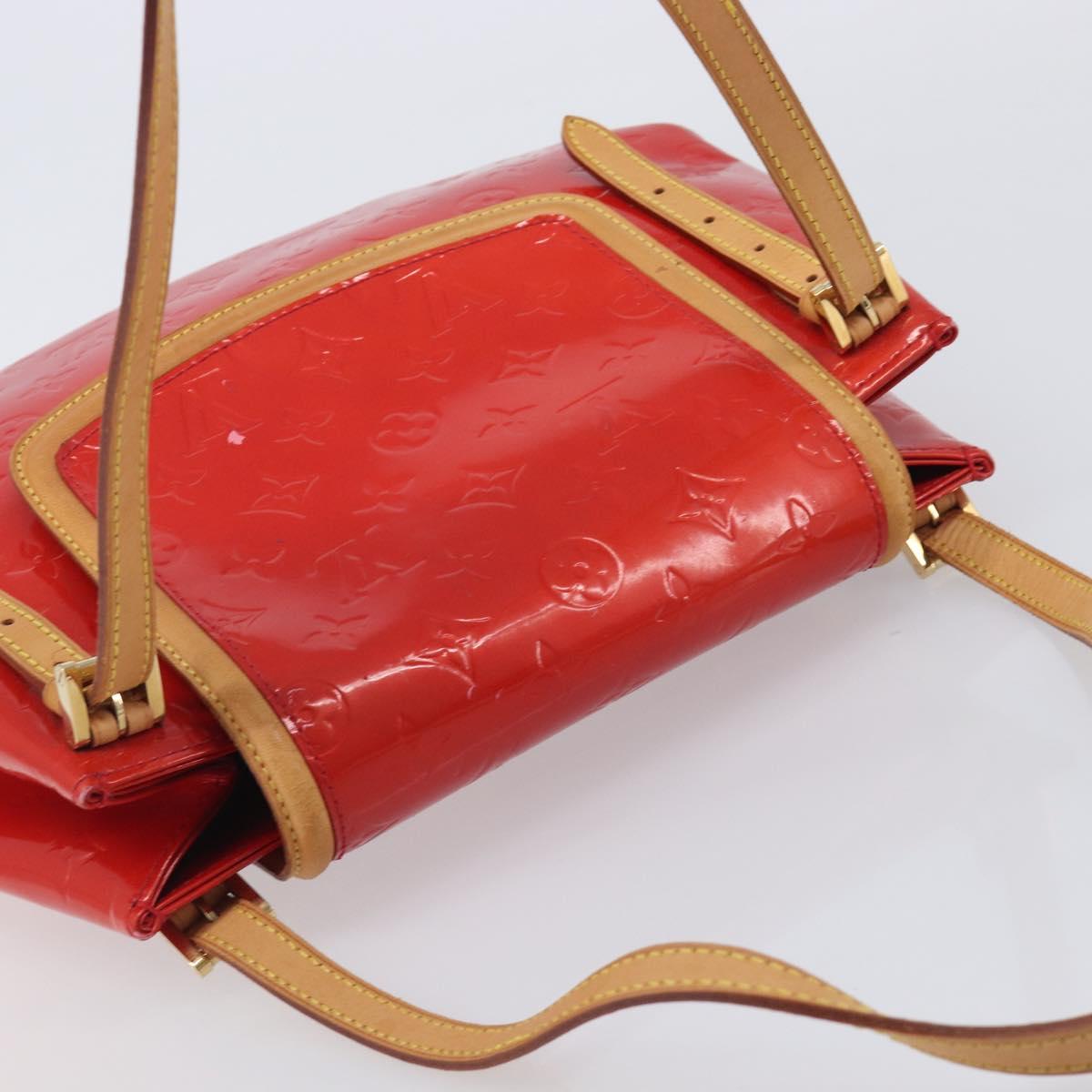 LOUIS VUITTON Monogram Vernis Biscayne Bay GM Bag Red M91287 LV Auth ti4051
