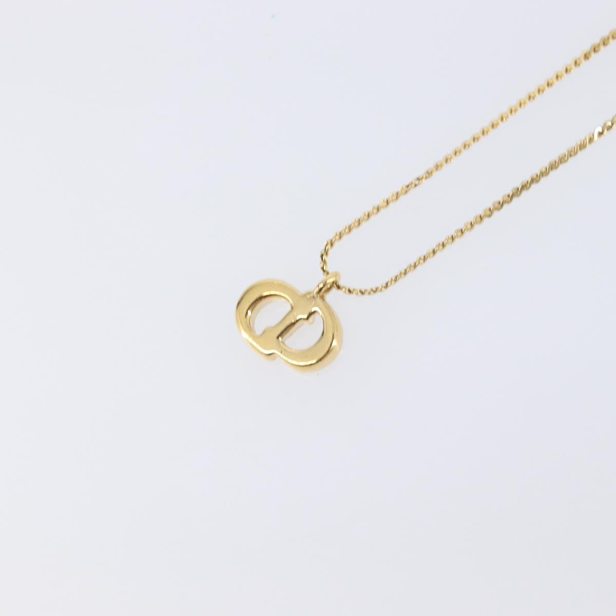 Christian Dior Necklace Metal Gold Tone Auth ti4057