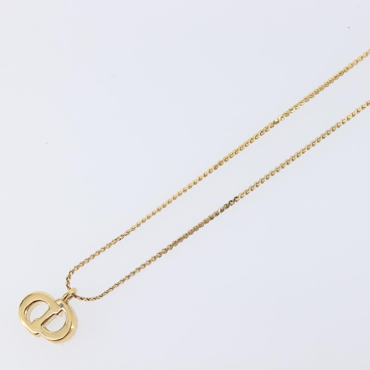 Christian Dior Necklace Metal Gold Tone Auth ti4057
