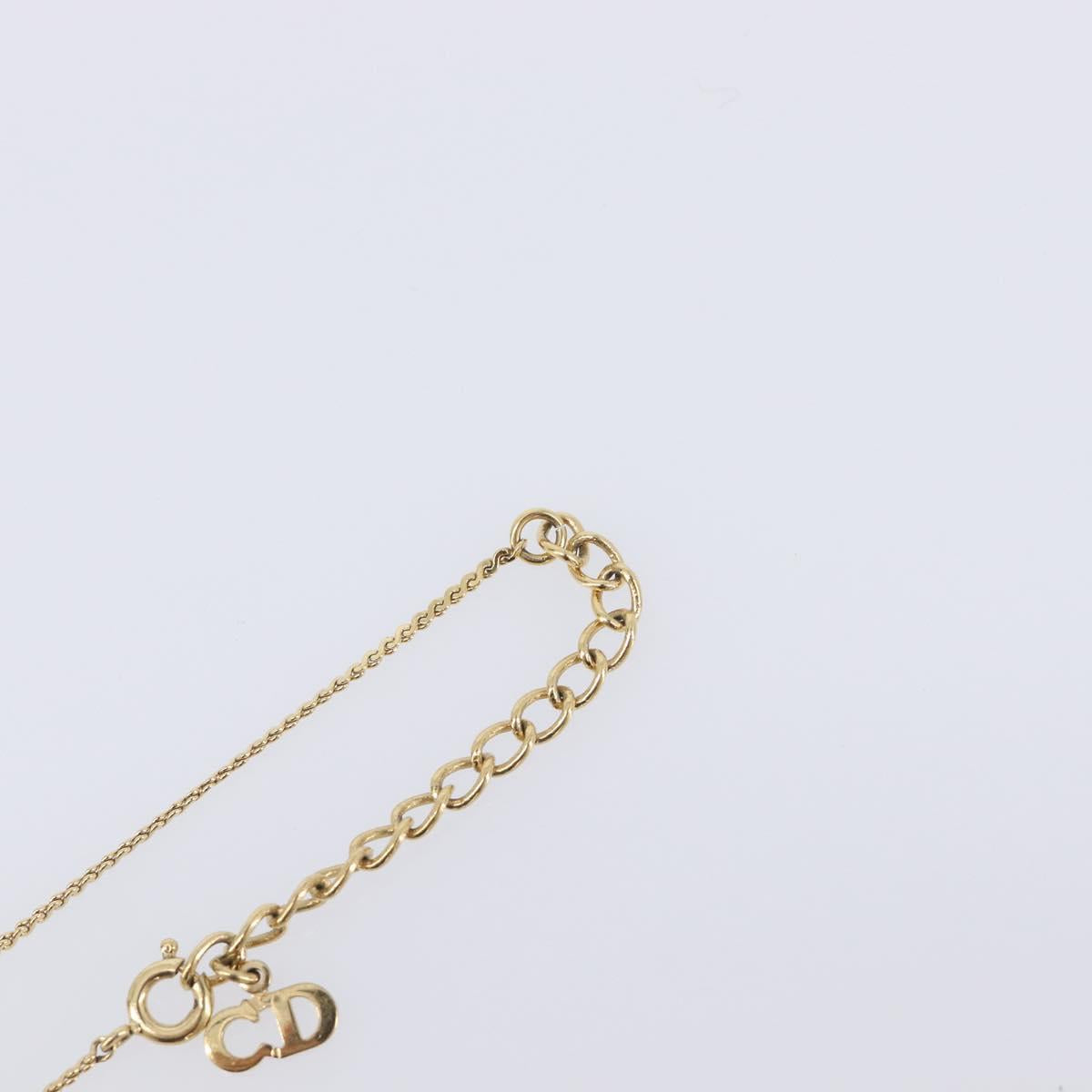 Christian Dior Necklace Metal Gold Tone Auth ti4057