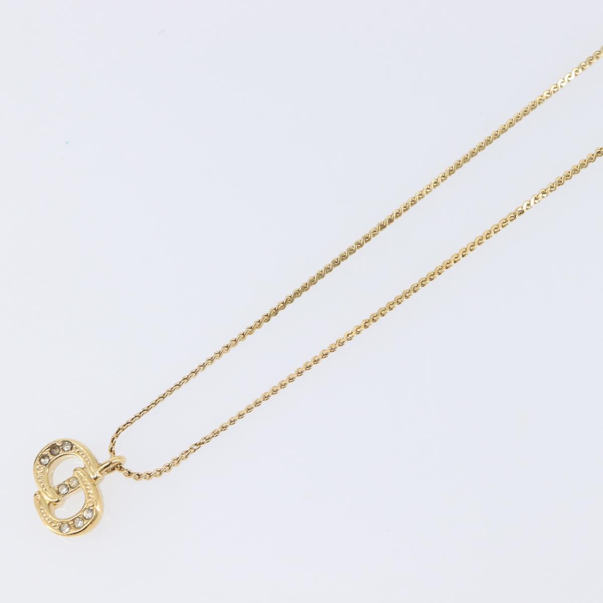 Christian Dior Necklace Metal Gold Tone Auth ti4057