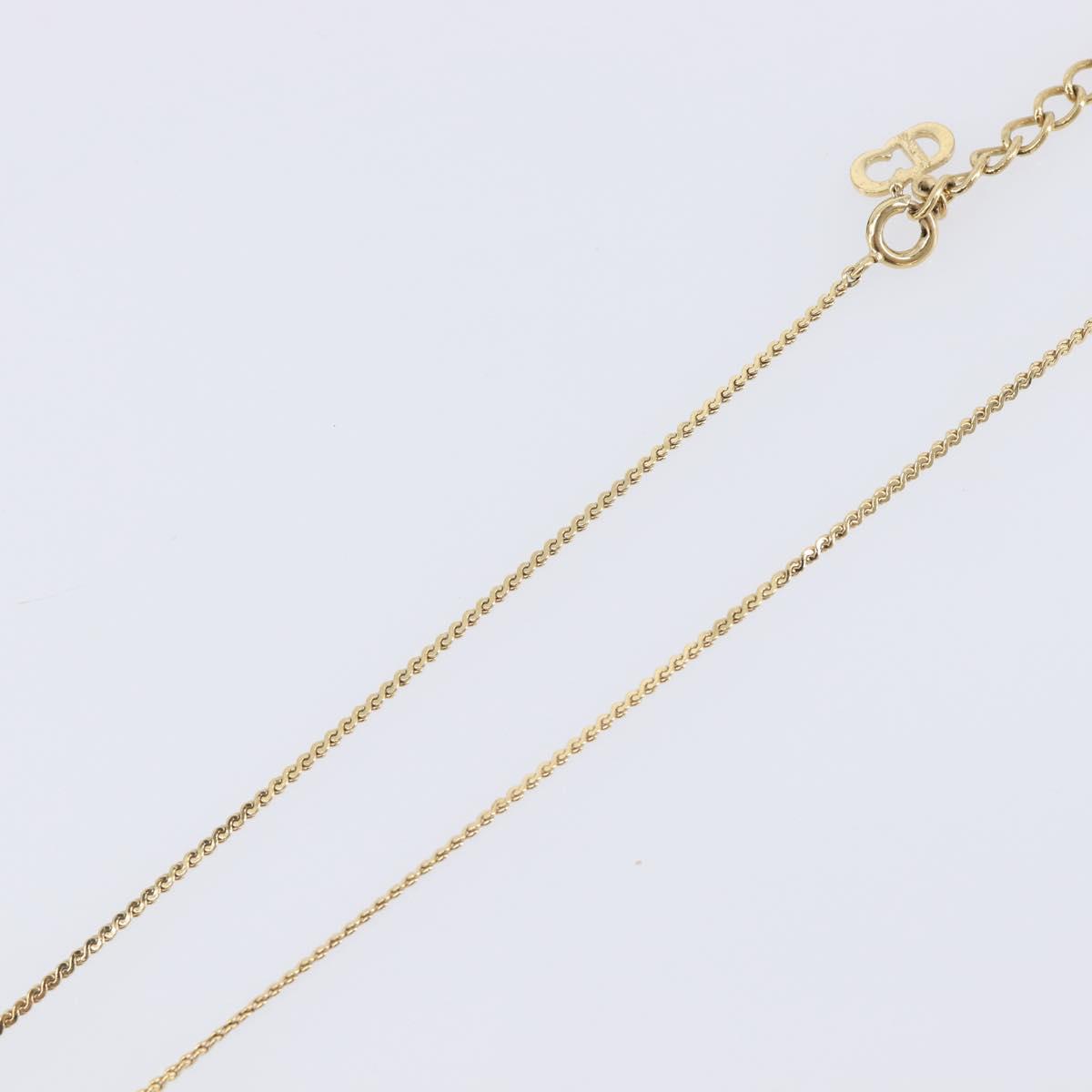 Christian Dior Necklace Metal Gold Tone Auth ti4057