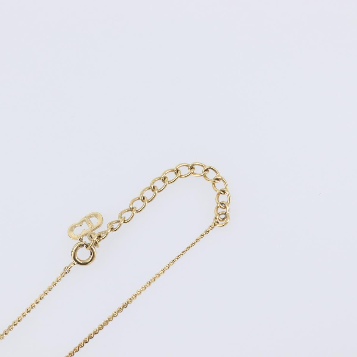Christian Dior Necklace Metal Gold Tone Auth ti4057