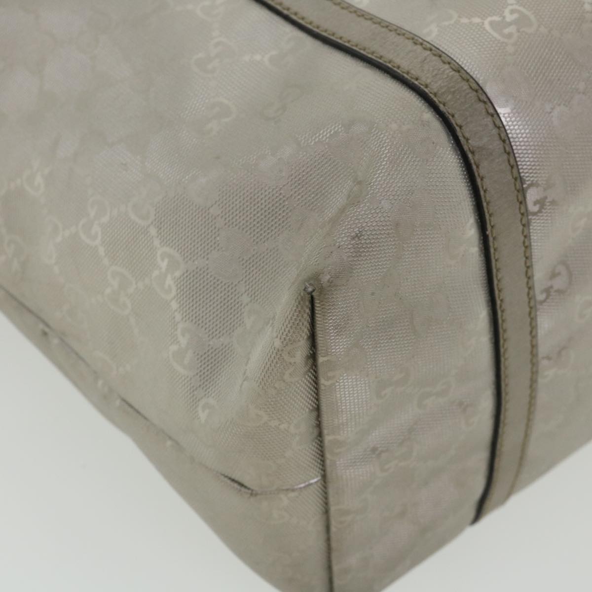 GUCCI GG Canvas Shoulder Bag Silver 197953 Auth ai689