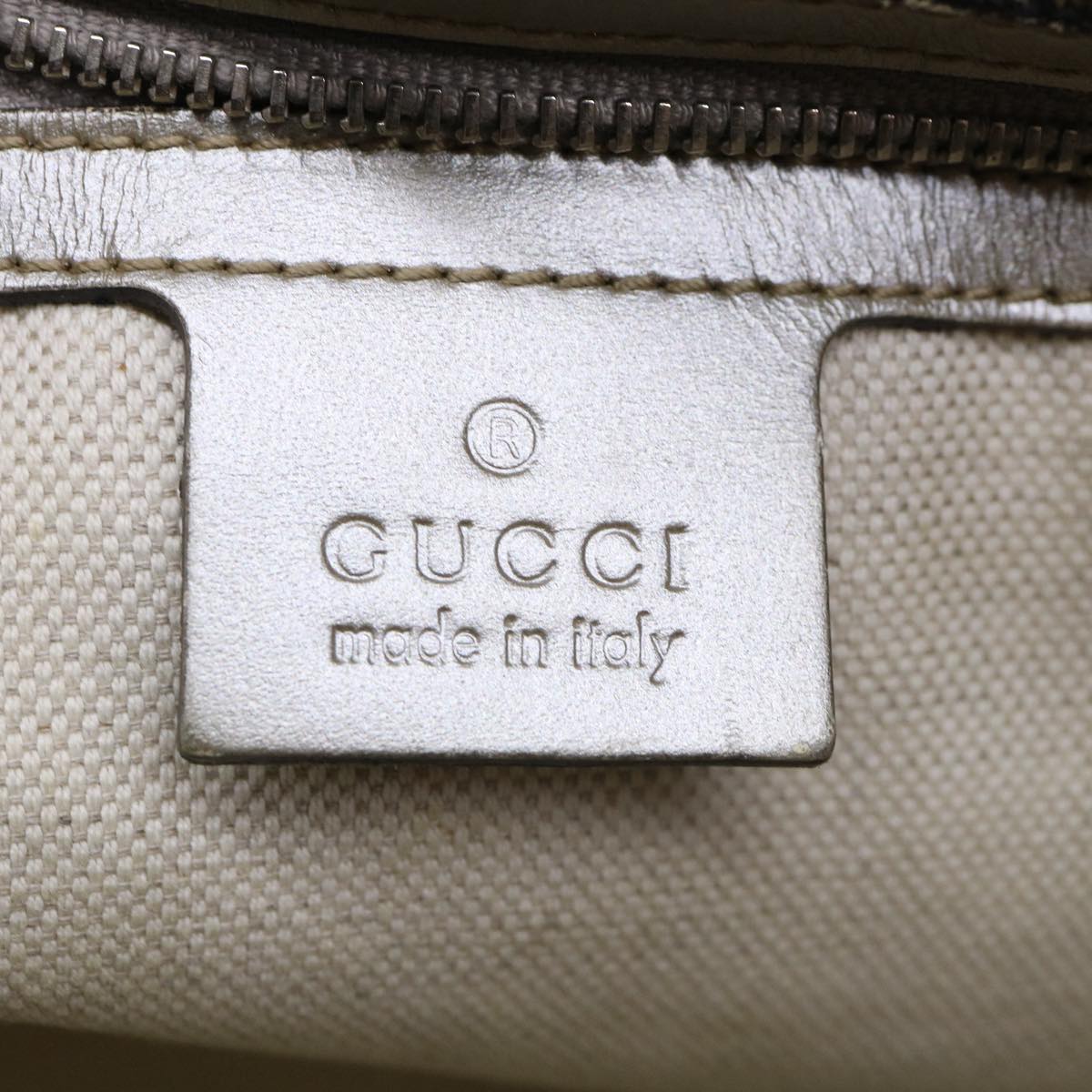 GUCCI GG Canvas Shoulder Bag Silver 197953 Auth ai689