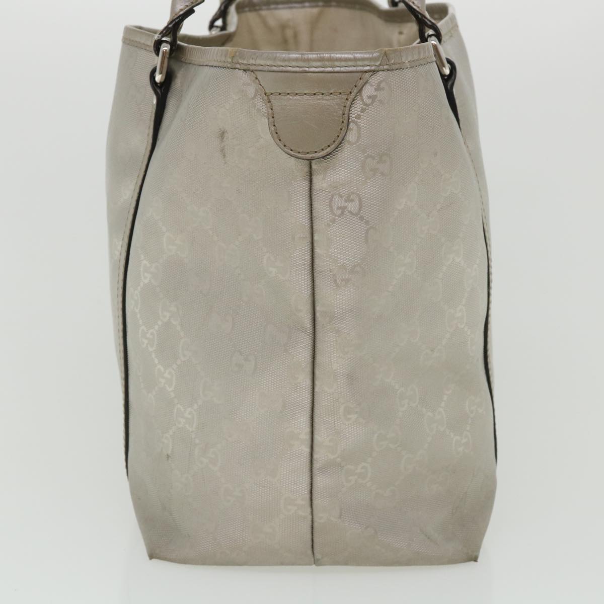 GUCCI GG Canvas Shoulder Bag Silver 197953 Auth ai689