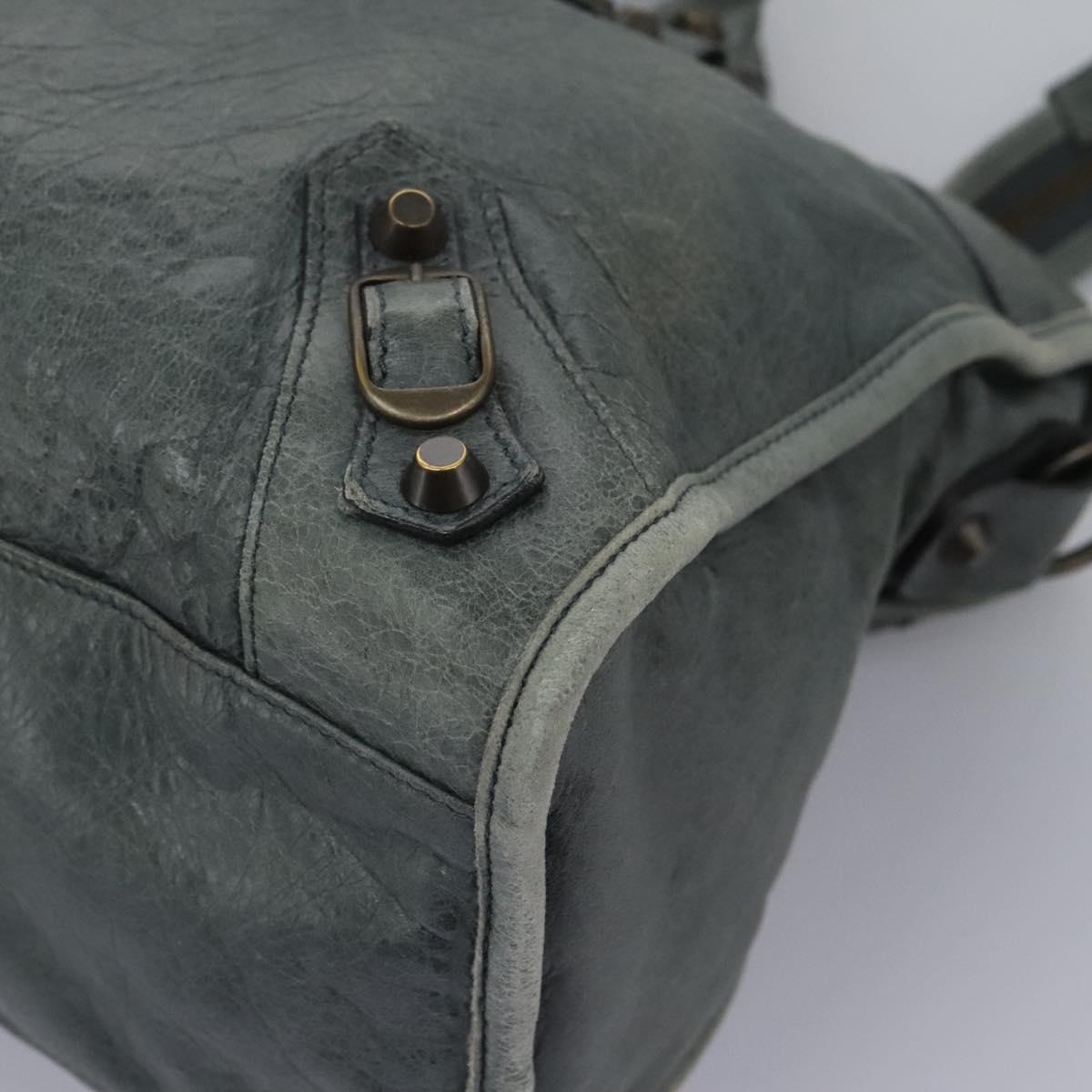 BALENCIAGA The City Hand Bag Leather 2way Gray 115748 Auth TR14