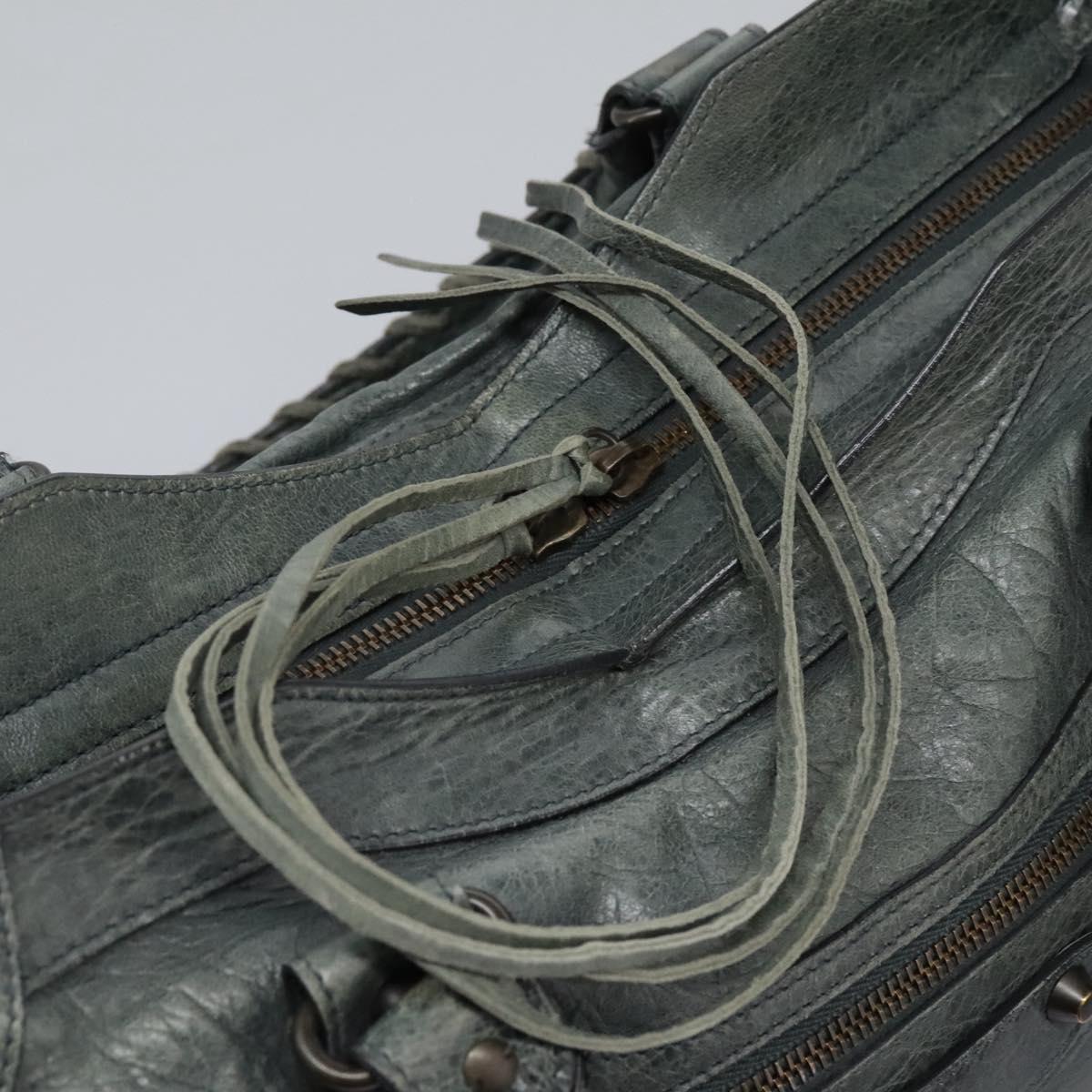 BALENCIAGA The City Hand Bag Leather 2way Gray 115748 Auth TR14