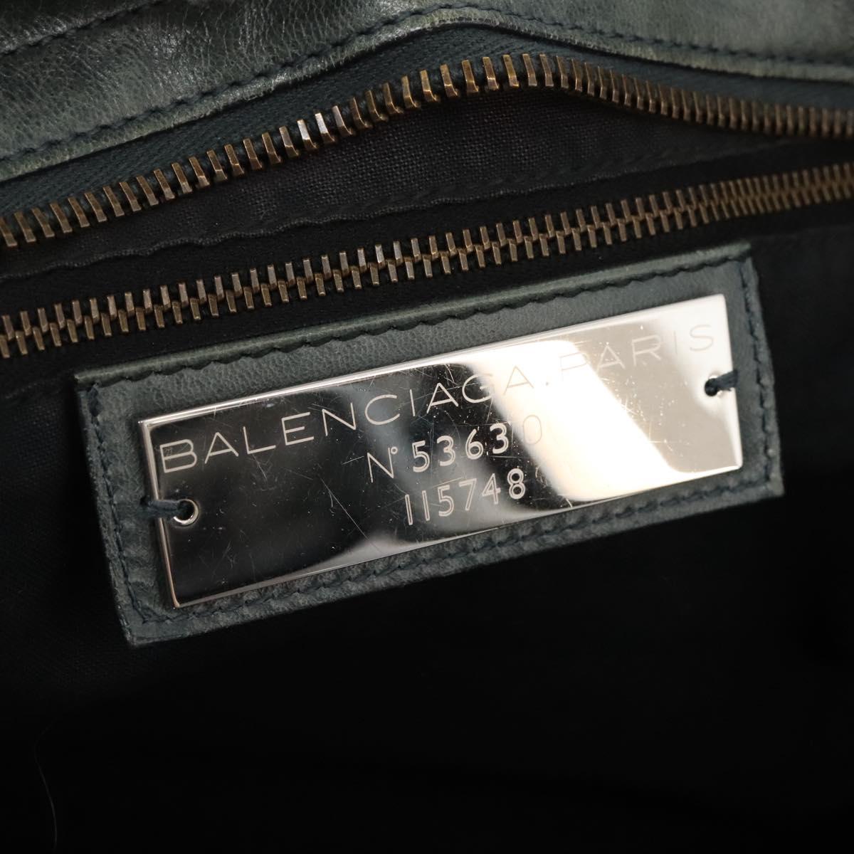 BALENCIAGA The City Hand Bag Leather 2way Gray 115748 Auth TR14