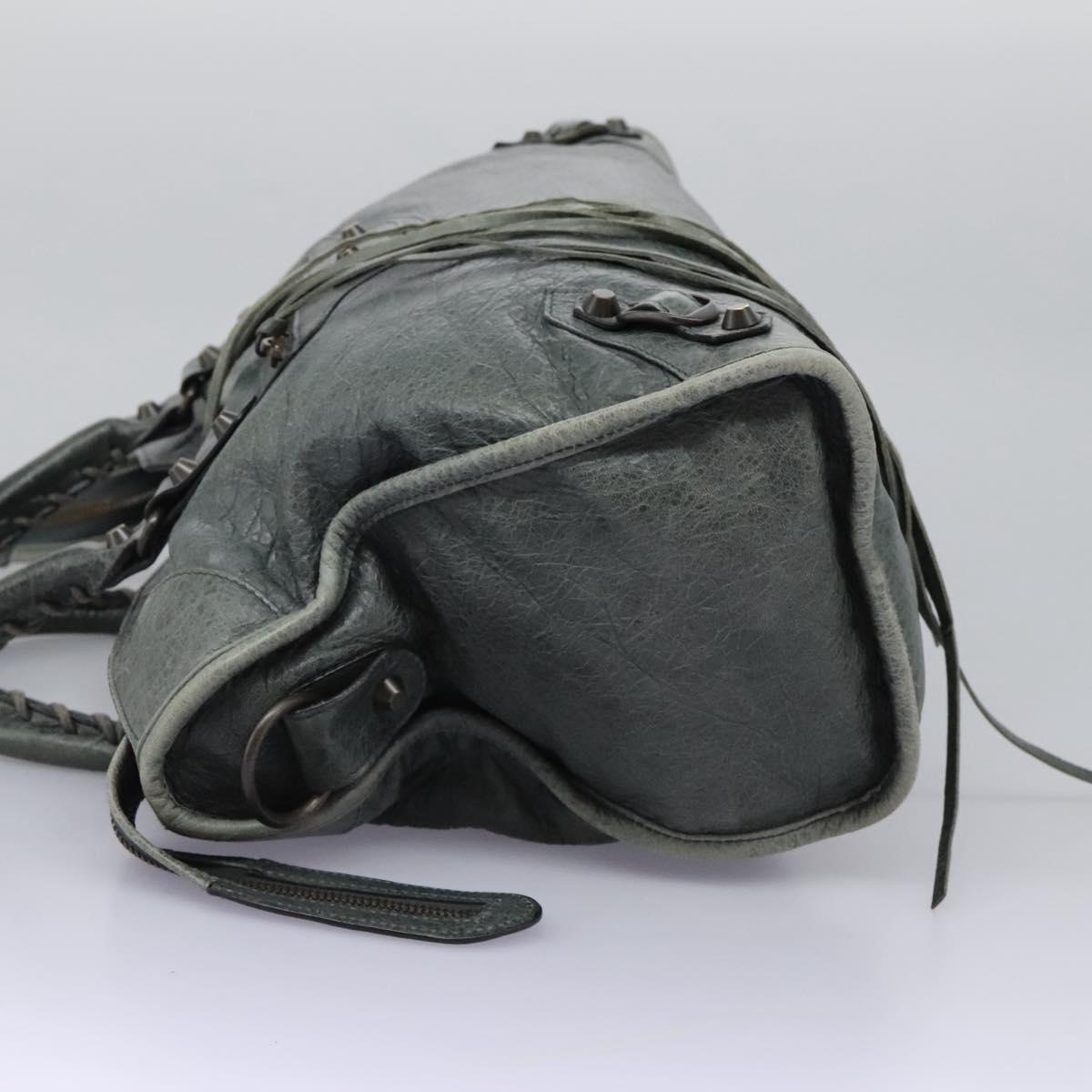 BALENCIAGA The City Hand Bag Leather 2way Gray 115748 Auth TR14