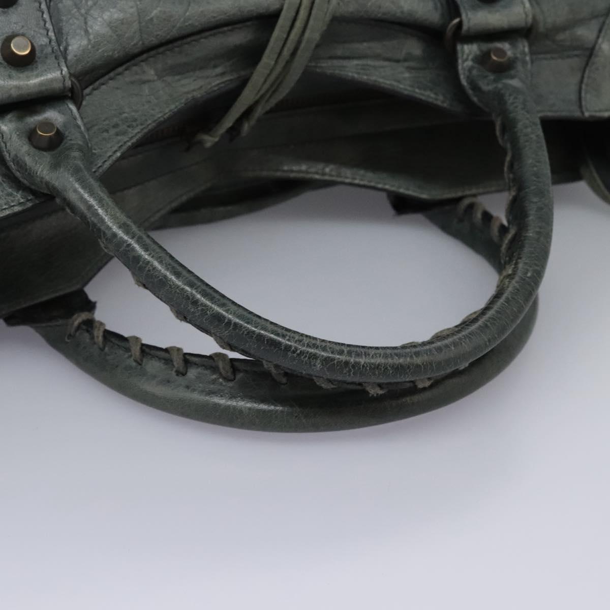 BALENCIAGA The City Hand Bag Leather 2way Gray 115748 Auth TR14