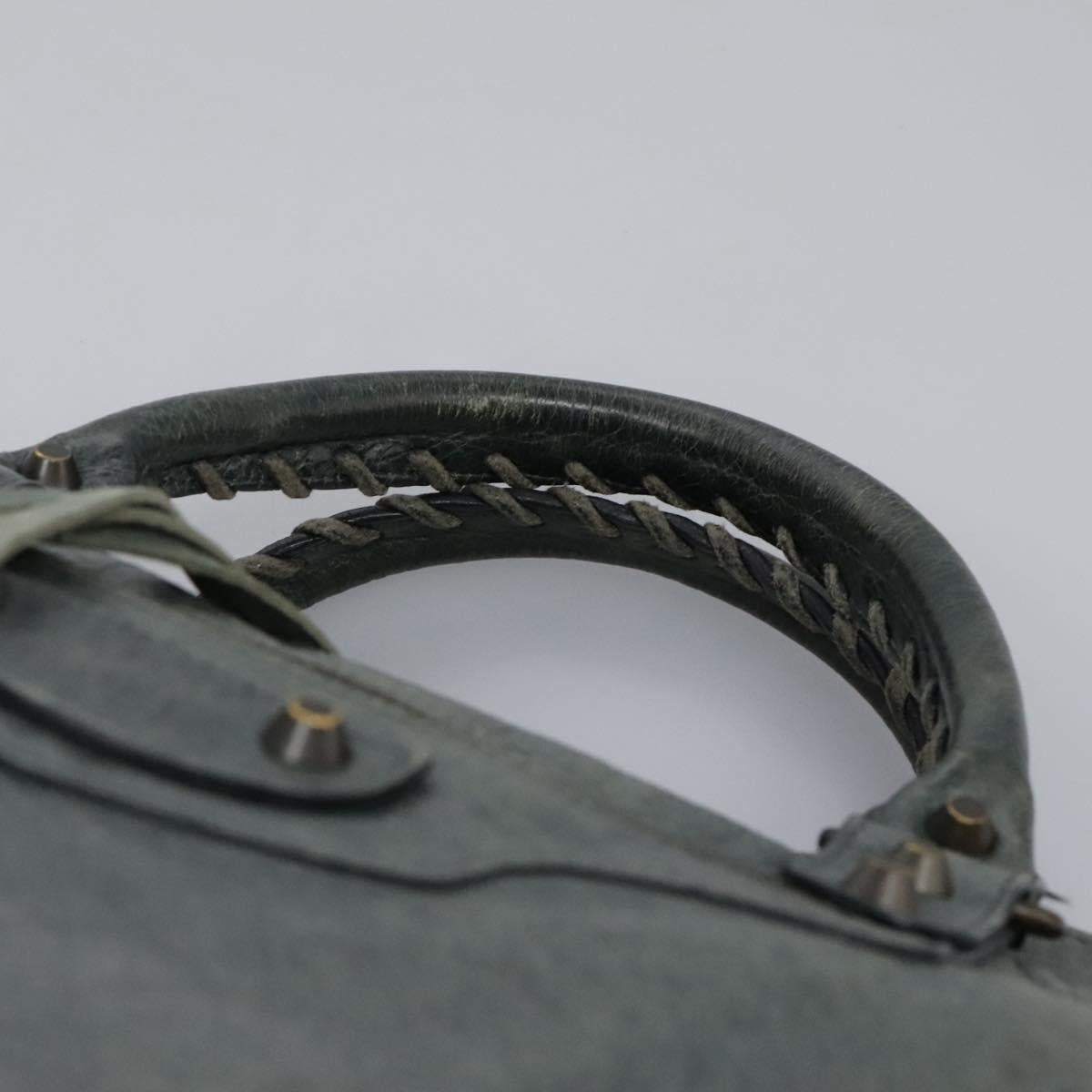 BALENCIAGA The City Hand Bag Leather 2way Gray 115748 Auth TR14