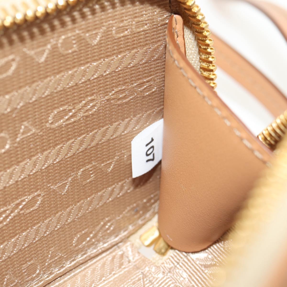 PRADA Shoulder Bag Raffia Leather 2way Beige Brown Auth TR154