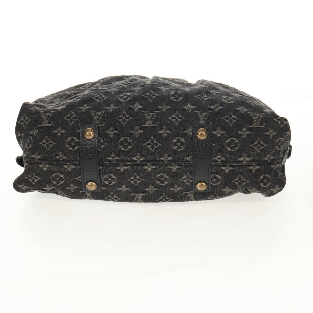 LOUIS VUITTON Monogram Denim Neo Cabby MM Bag 2way Black M95351 LV Auth TR157