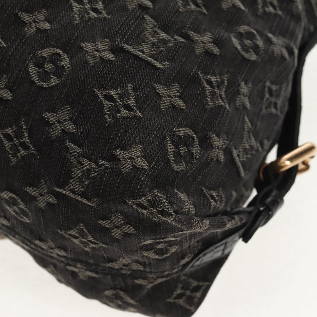 LOUIS VUITTON Monogram Denim Neo Cabby MM Bag 2way Black M95351 LV Auth TR157