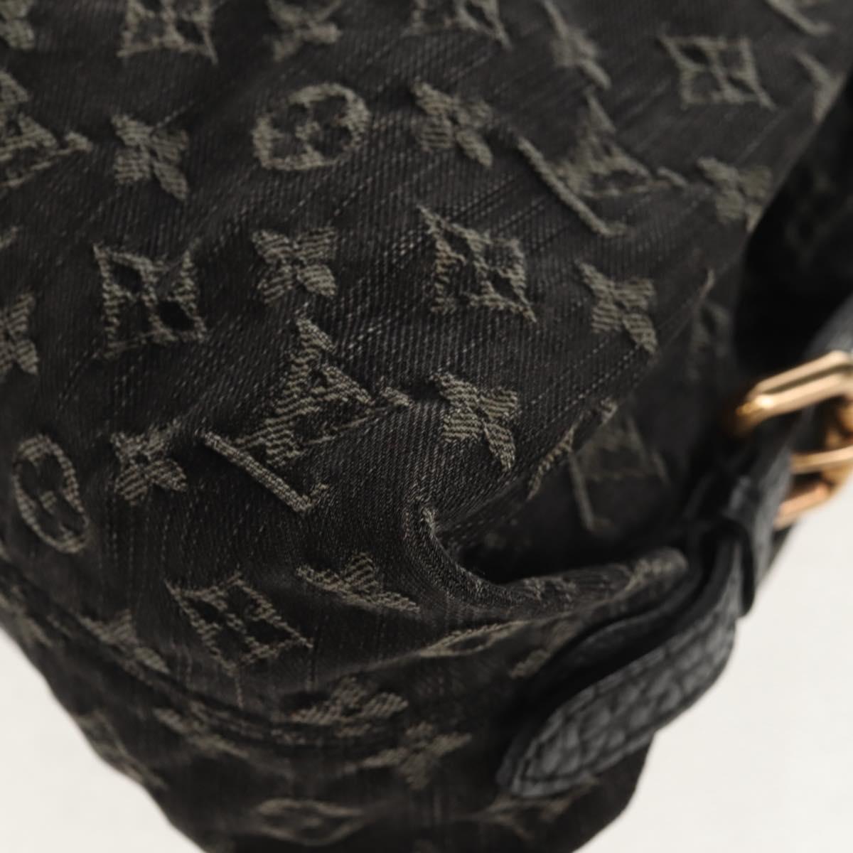 LOUIS VUITTON Monogram Denim Neo Cabby MM Bag 2way Black M95351 LV Auth TR157