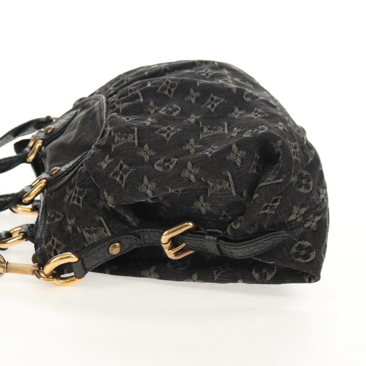 LOUIS VUITTON Monogram Denim Neo Cabby MM Bag 2way Black M95351 LV Auth TR157