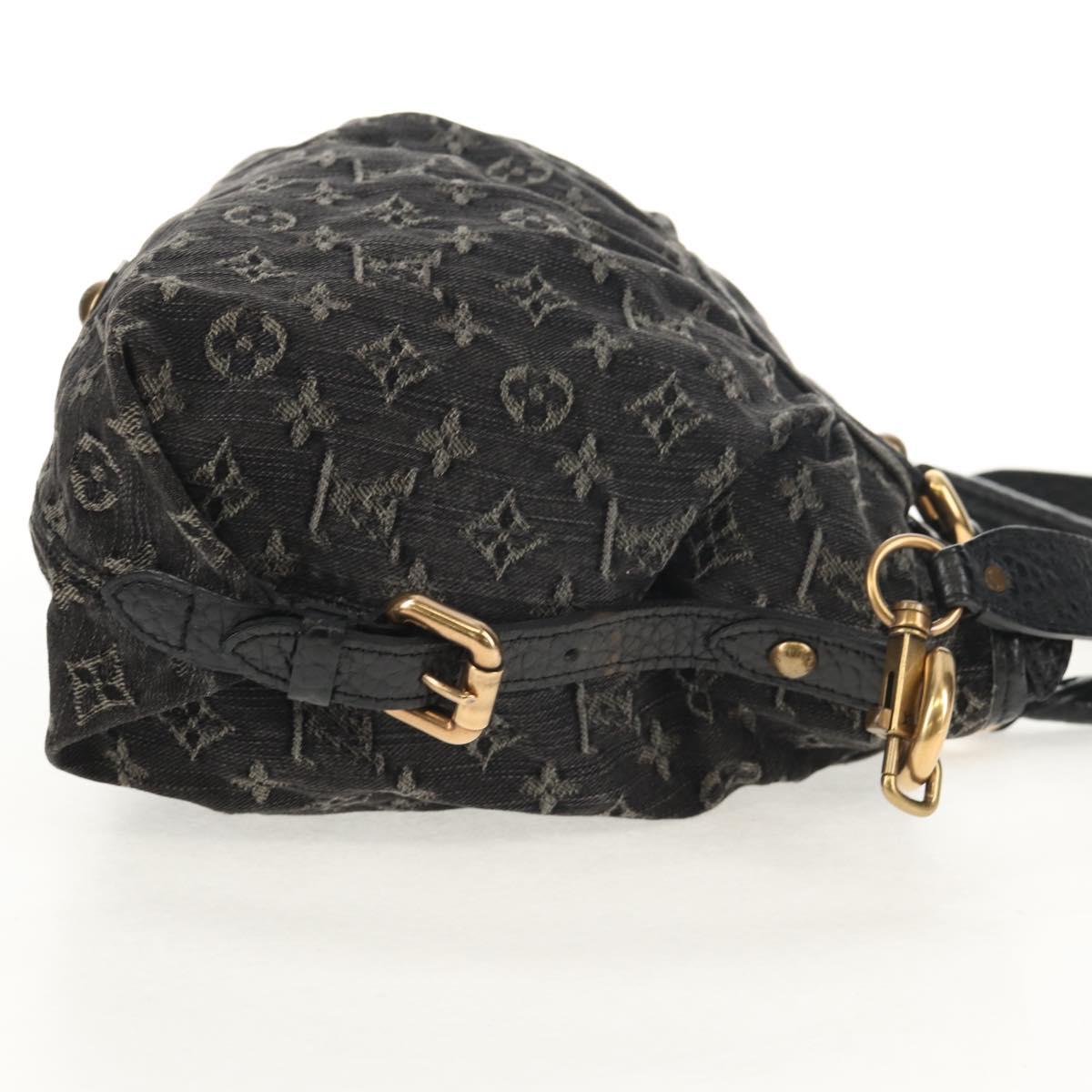 LOUIS VUITTON Monogram Denim Neo Cabby MM Bag 2way Black M95351 LV Auth TR157