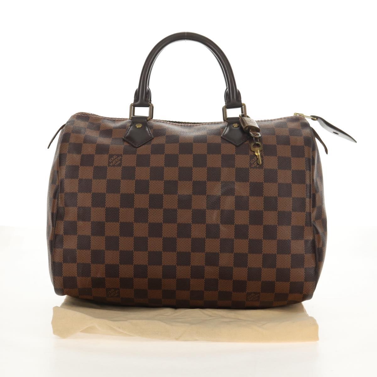 LOUIS VUITTON Damier Ebene Speedy 30 Hand Bag N41364 LV Auth TR176