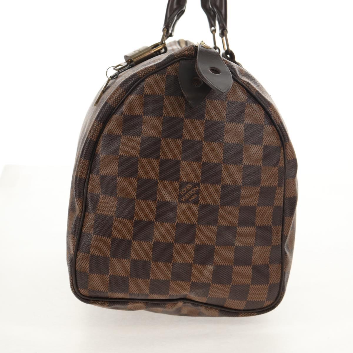 LOUIS VUITTON Damier Ebene Speedy 30 Hand Bag N41364 LV Auth TR176
