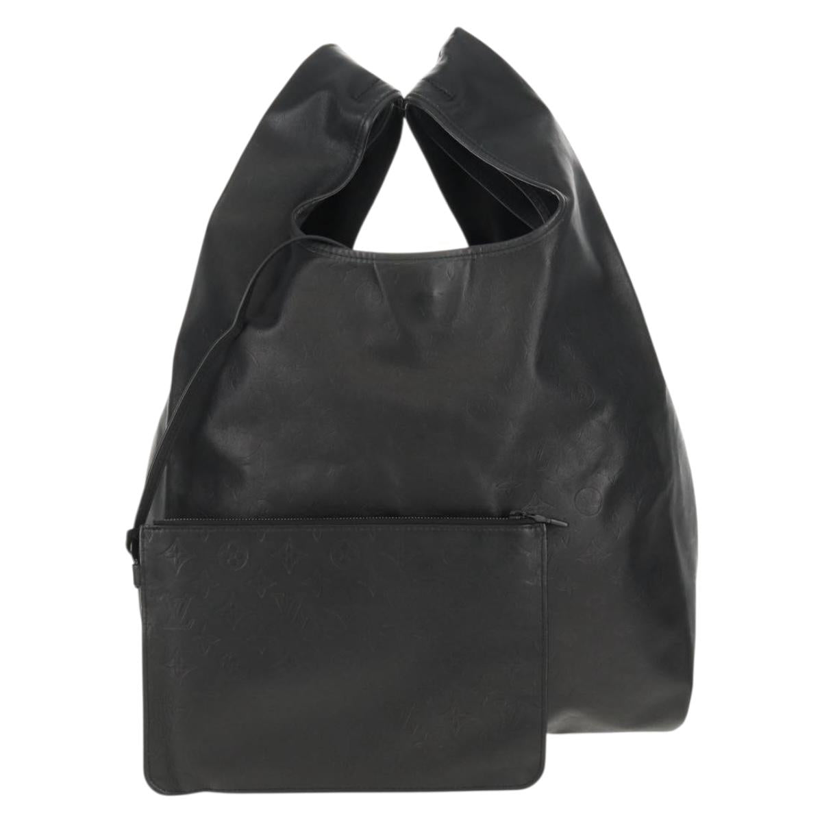 LOUIS VUITTON Monogram Shadow Tote Bag Black M43679 LV Auth TR218