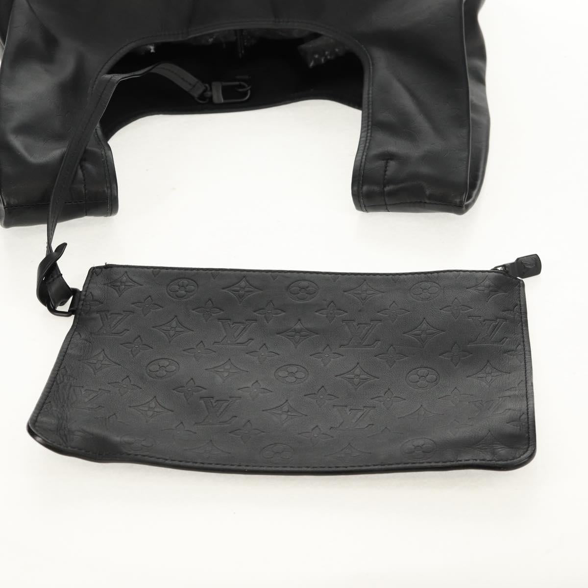 LOUIS VUITTON Monogram Shadow Tote Bag Black M43679 LV Auth TR218