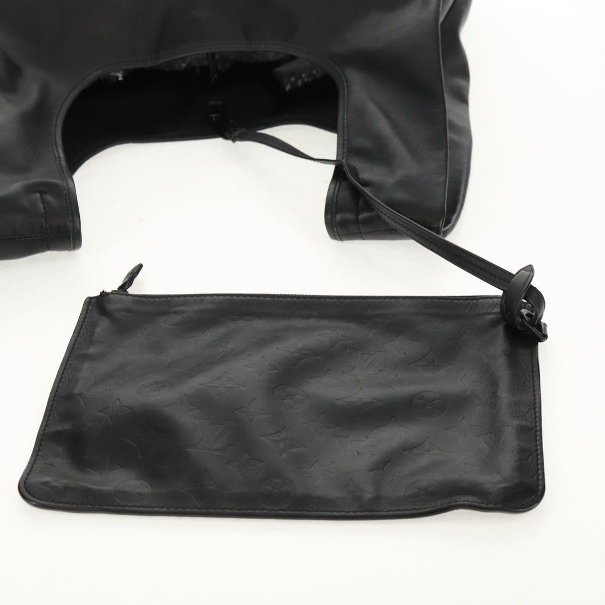 LOUIS VUITTON Monogram Shadow Tote Bag Black M43679 LV Auth TR218