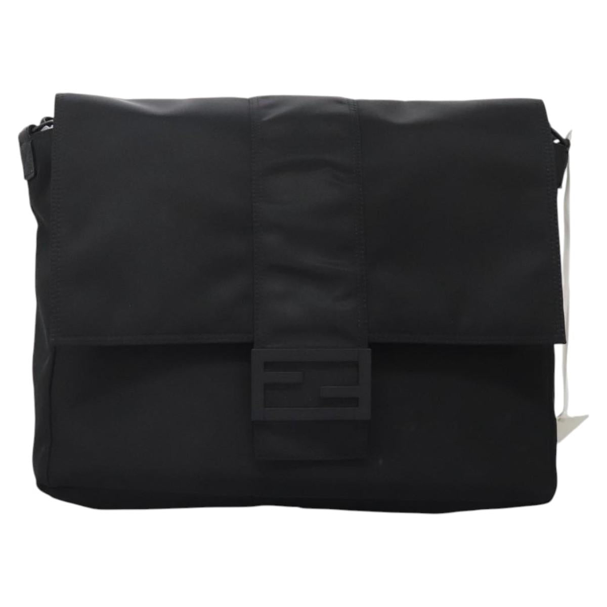FENDI Shoulder Bag Nylon 2way Black Auth TR24