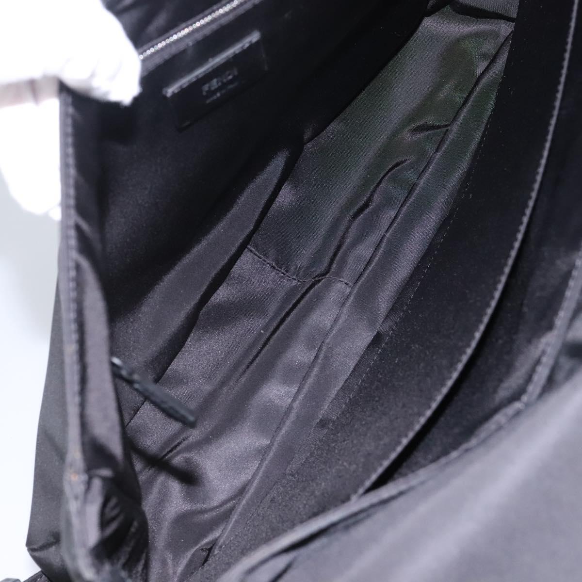 FENDI Shoulder Bag Nylon 2way Black Auth TR24