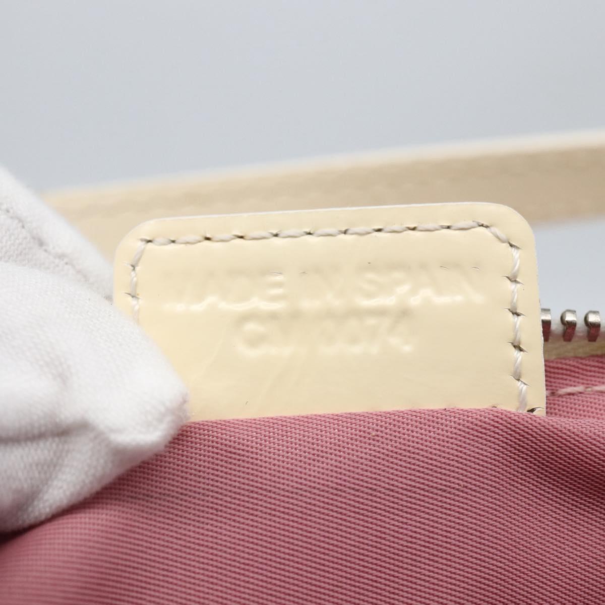 Christian Dior Trotter Canvas Saddle Pouch PVC Pink Silver Auth TR77