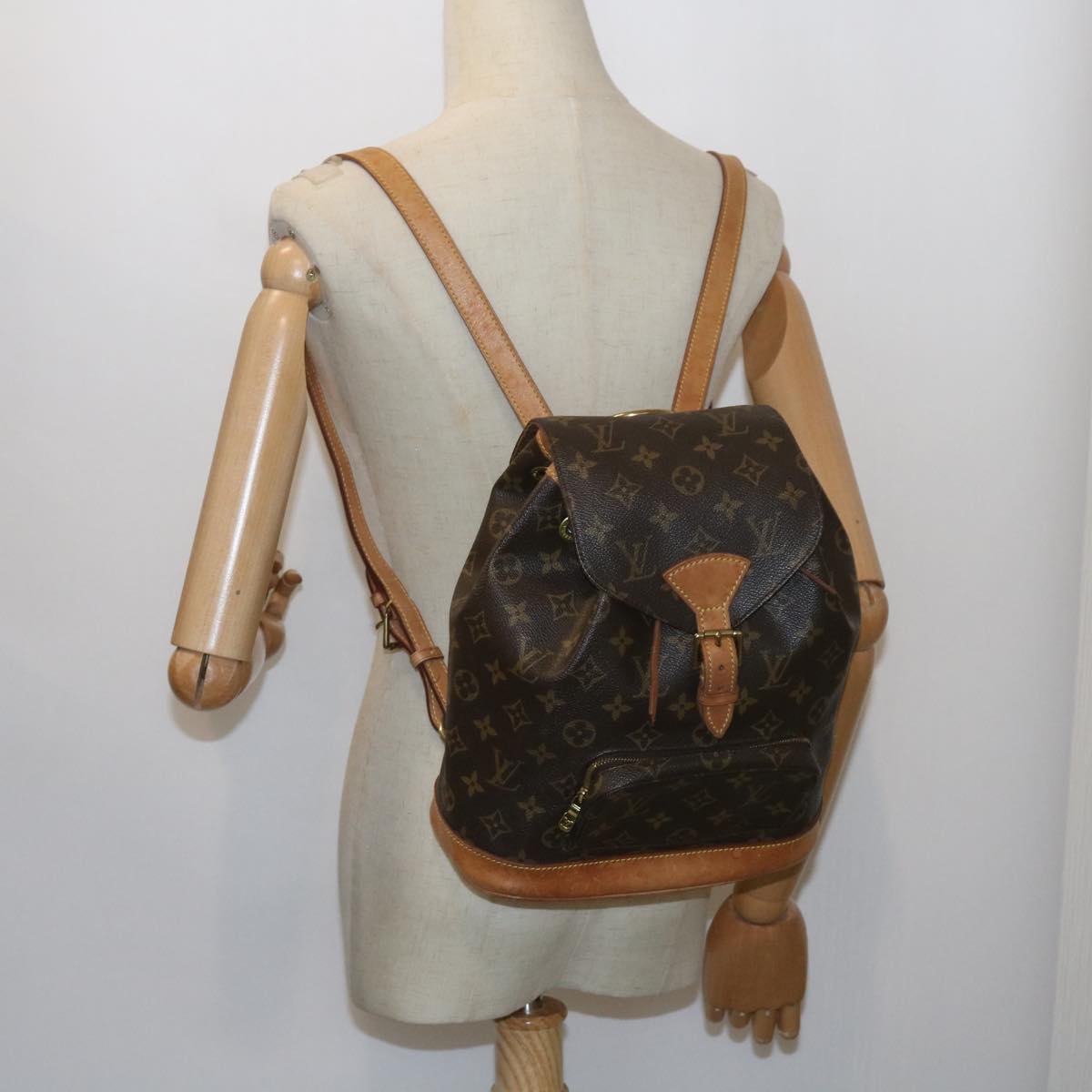 LOUIS VUITTON Monogram Montsouris MM Backpack M51136 LV Auth uy145