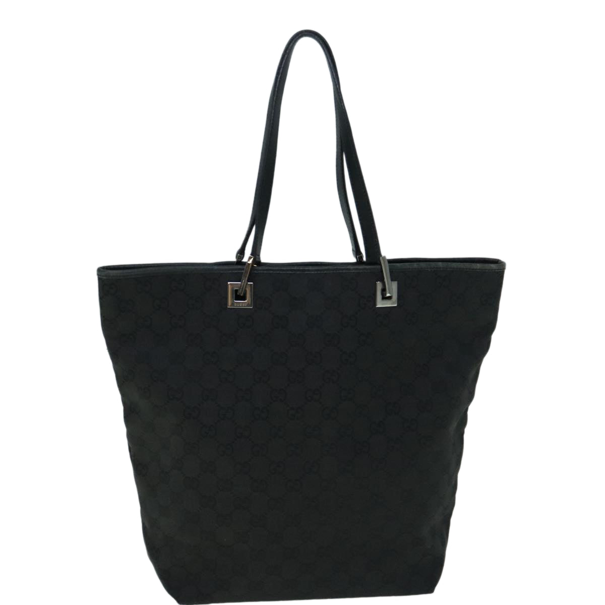 GUCCI GG Canvas Tote Bag Black 31243 Auth uy150