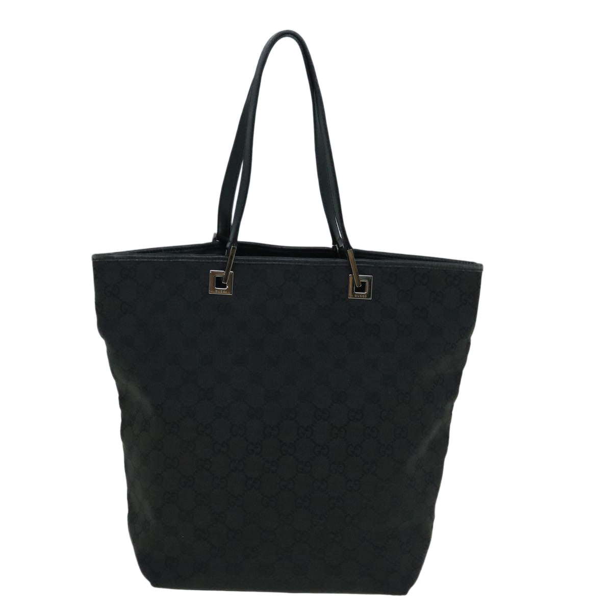 GUCCI GG Canvas Tote Bag Black 31243 Auth uy150