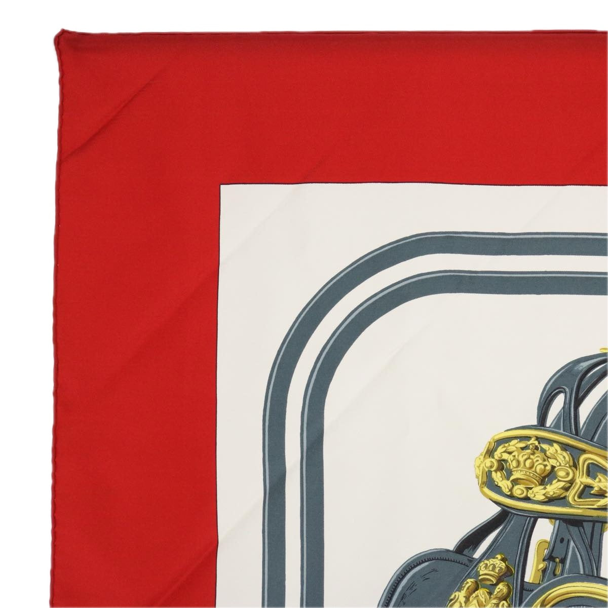 HERMES Carre 90 BRIDES de GALA Scarf Silk Red Auth uy165