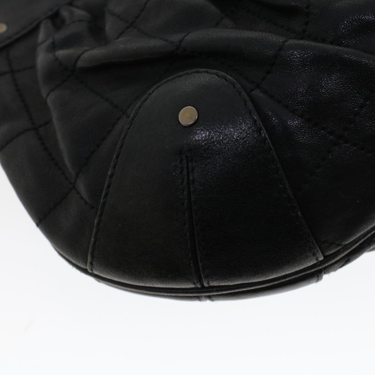 BALLY Shoulder Bag Leather Black Auth yb137