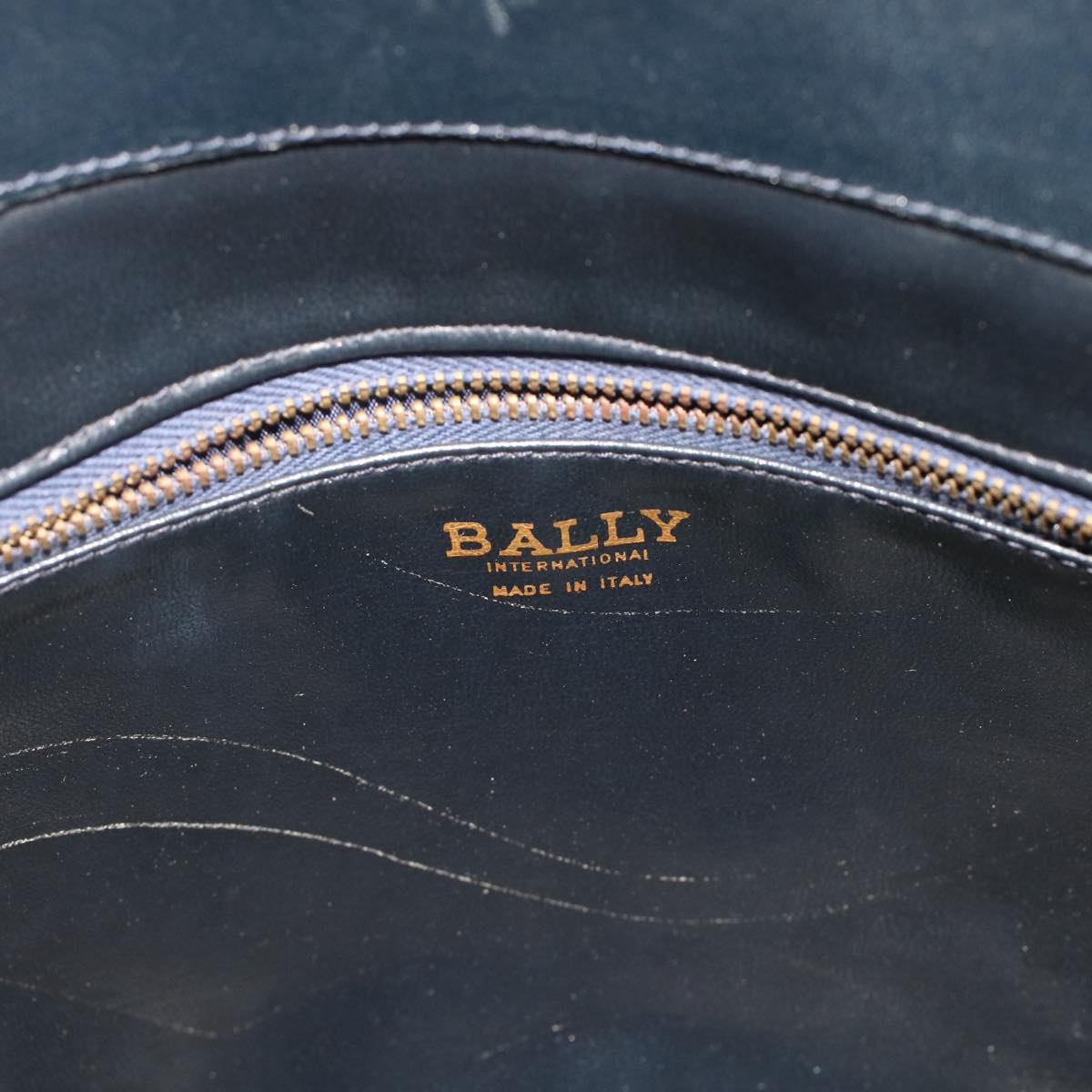 BALLY Shoulder Bag PVC Leather Black Auth yb283