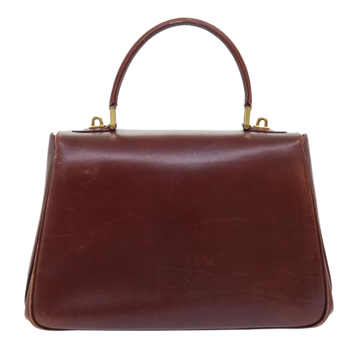 BALLY Hand Bag Leather Brown Auth yb293