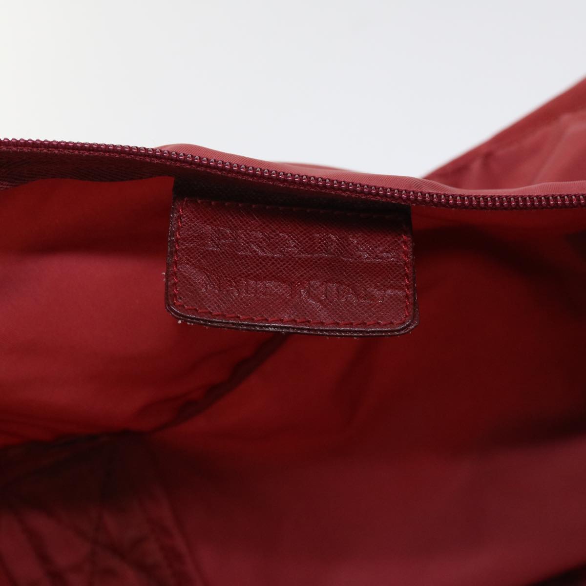 PRADA Boston Bag Nylon Red Auth yb360