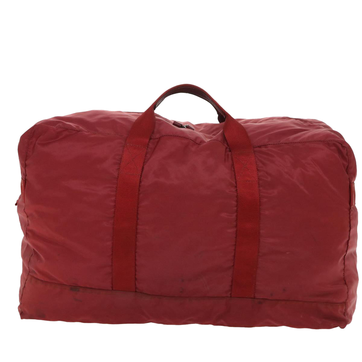 PRADA Boston Bag Nylon Red Auth yb360