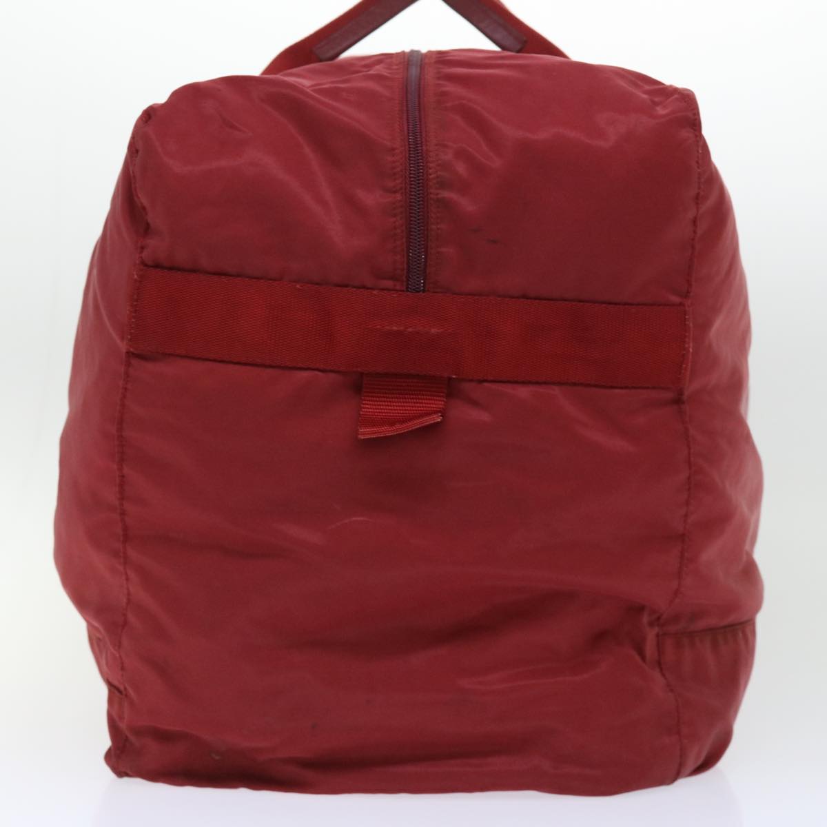 PRADA Boston Bag Nylon Red Auth yb360