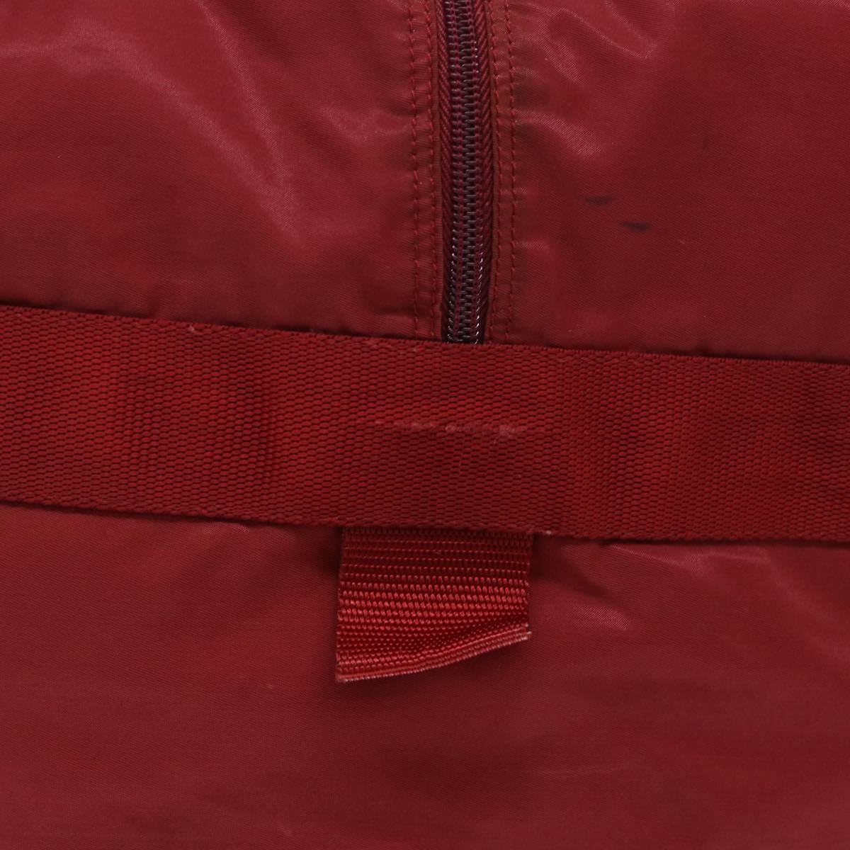 PRADA Boston Bag Nylon Red Auth yb360