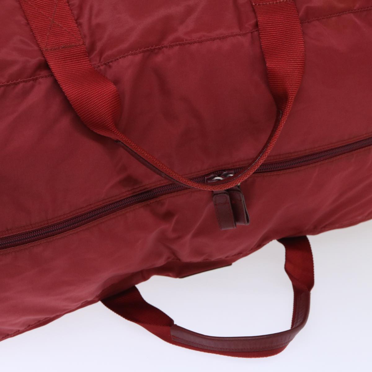 PRADA Boston Bag Nylon Red Auth yb360