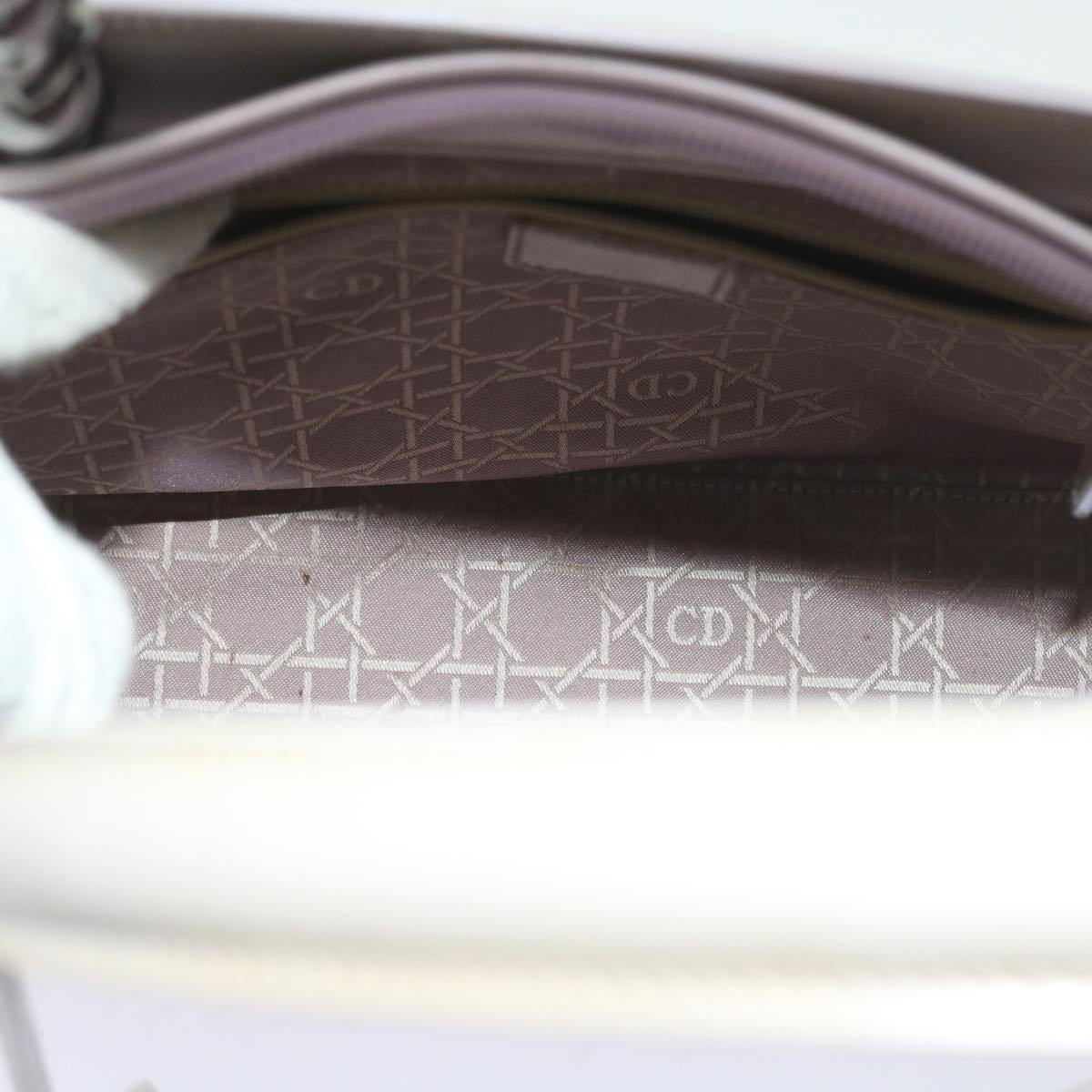 Christian Dior Maris Pearl Hand Bag Patent leather 2way Purple Auth yb410