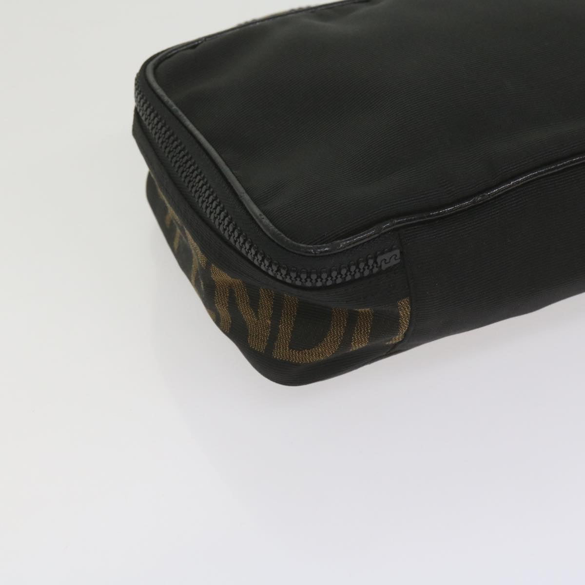 FENDI Vanity Cosmetic Pouch Nylon Black Auth yb437