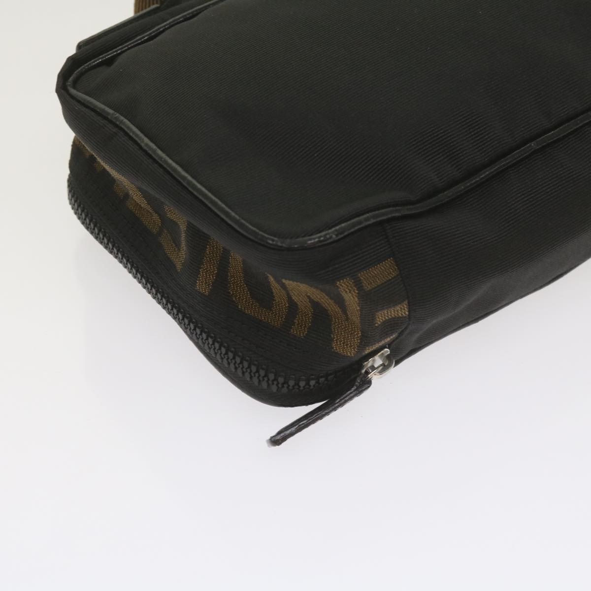 FENDI Vanity Cosmetic Pouch Nylon Black Auth yb437